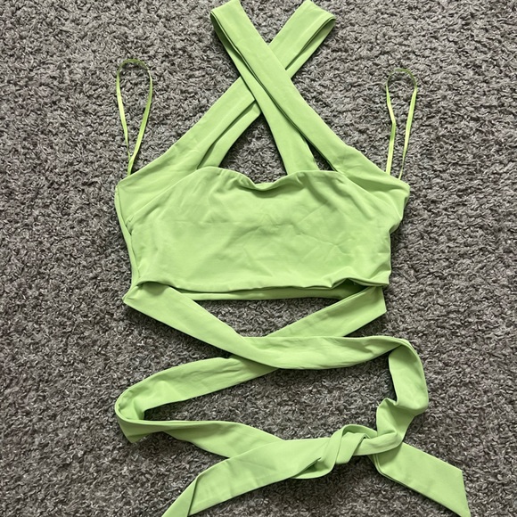 White Fox - Summer Evenings Crop / matcha/lime green / XS - Picture 1 of 3